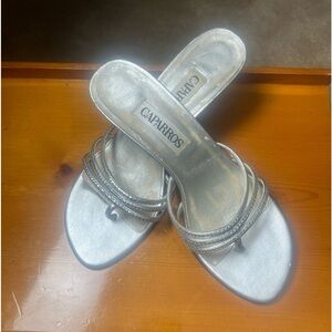 Caparros Silver Cris Cross Sandals